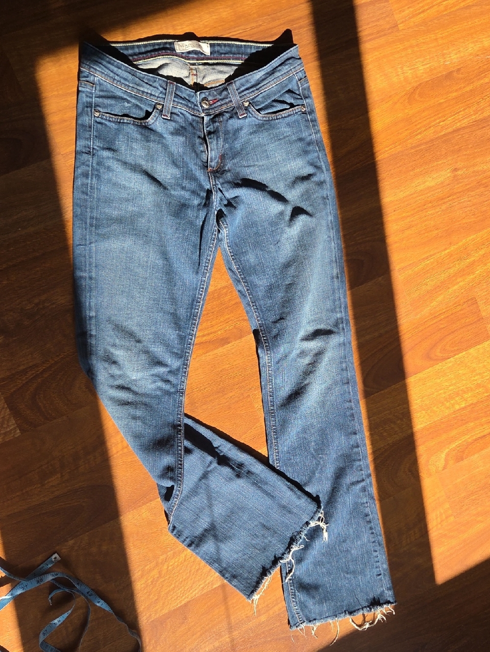 Habitual Dark Blue Boot Cut Rough Hem Jeans